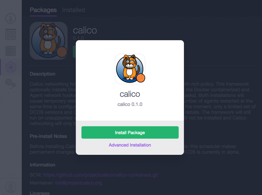 dcos-install-calico
