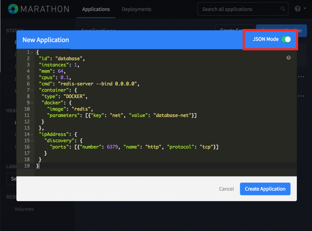 dcos-database-json