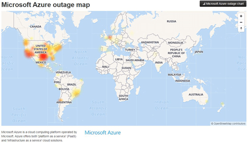 World map showing Microsoft Azure outage locations, highlighting the need for resilient apps