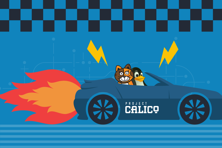 Illustration of car with the Project Calico's logo
