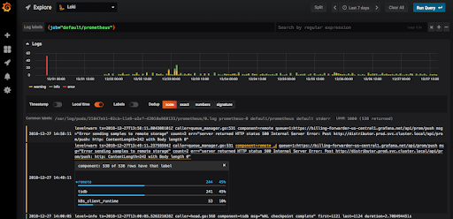 Loki dashboard