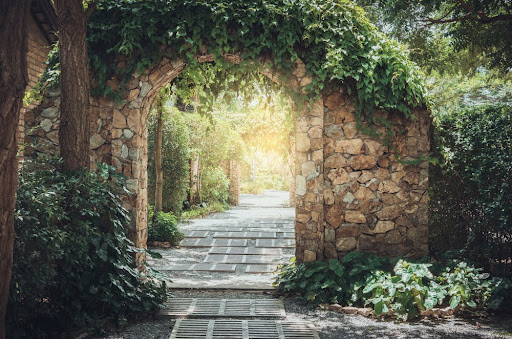 A stone garden wall, showing how difficult removing one brick could be without disturbing the others