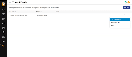 Editing threat feeds in Calico Enterprise