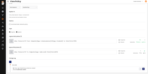 Screenshot of a tiered policy board; policies are listed top-to-bottom, left-to-right, showing a clear policy application