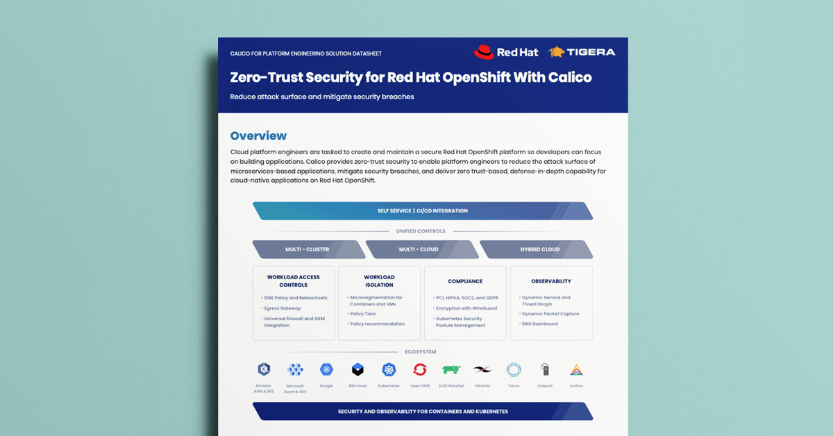 Zero-Trust Security for Red Hat OpenShift With Calico
