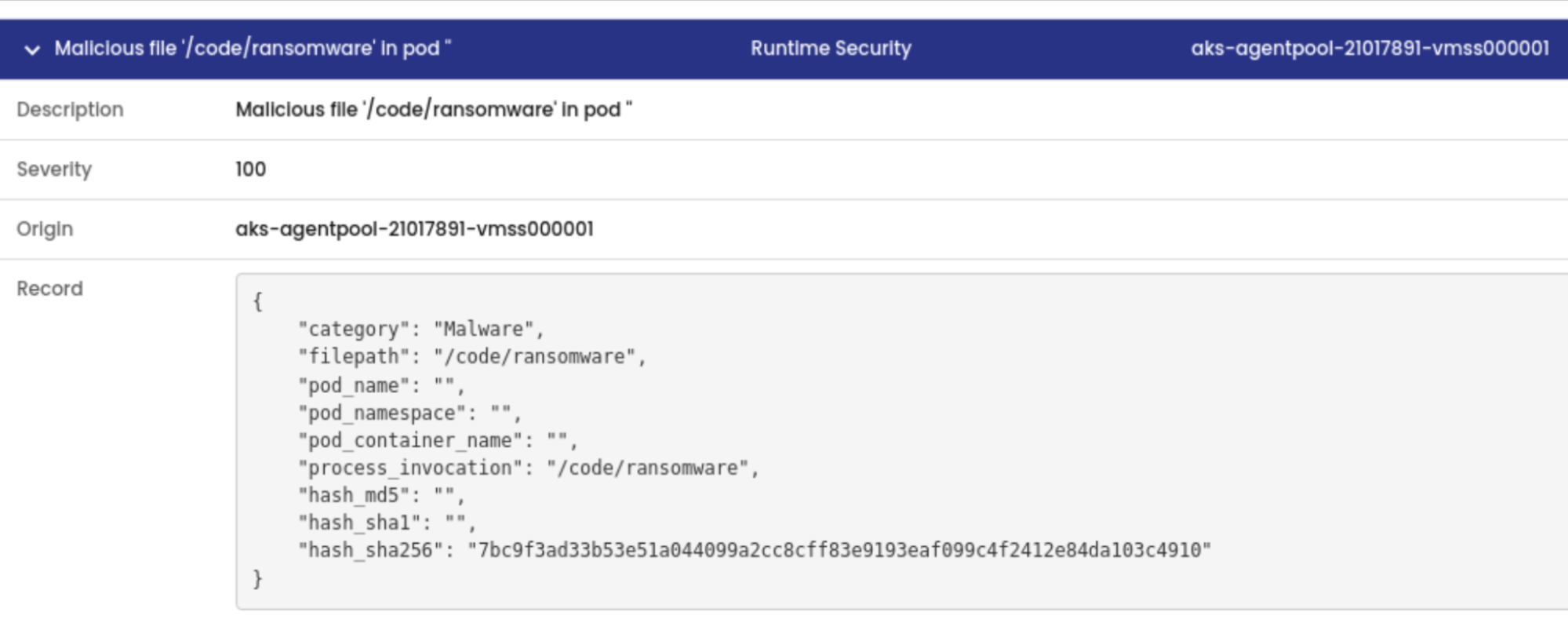 Identify Malicious file screenshot