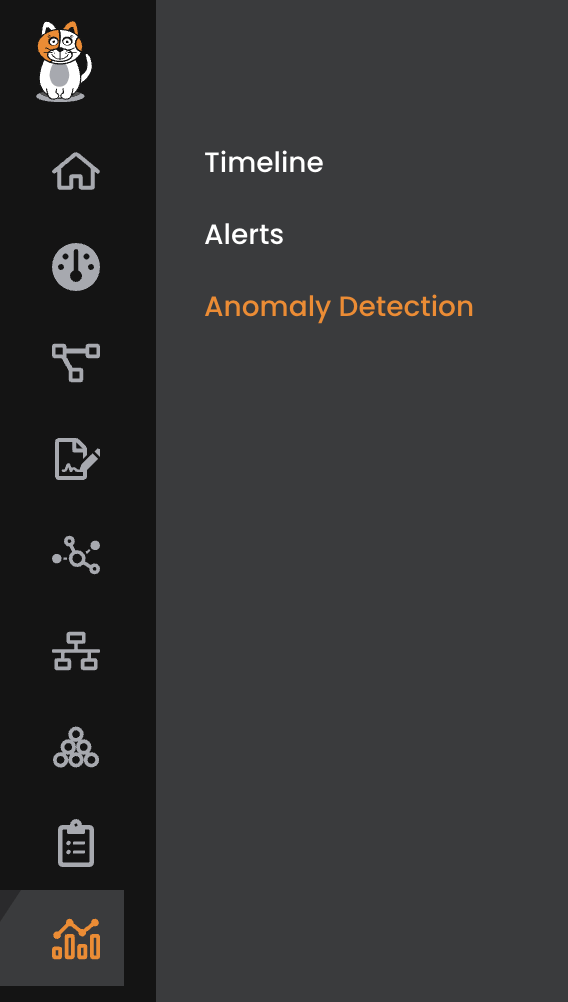 Calico Cloud's Anomaly Detection menu: Manually enable over 50 built-in anomaly detectors