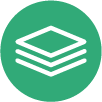 Green circle with a white stacked layers icon.