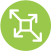 Icon of a square expanding with outward arrows.