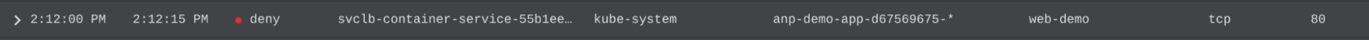 Image shows service traffic being dropped, a simple configuration mistake that people overlook but Whisker highlights.