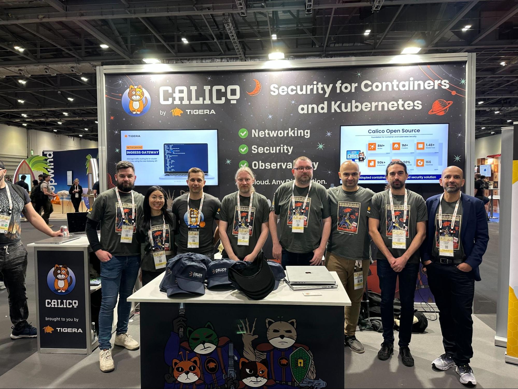 Calico by Tigera team at their KubeCon + CloudNativeCon Europe booth.