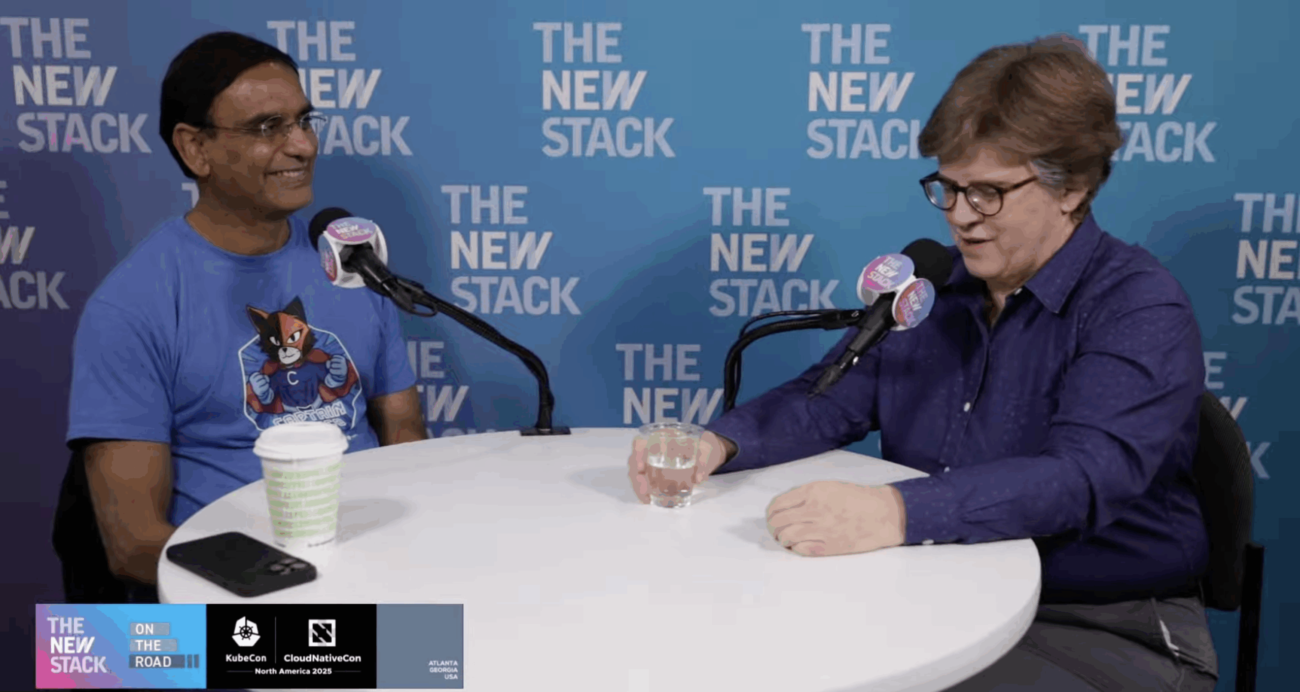 Tigera CEO Ratan Tipirneni and an interviewer speak at The New Stack event.